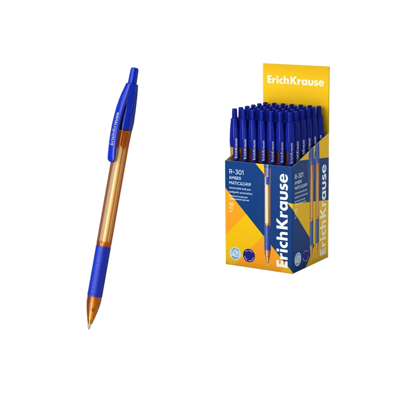 ErichKrause R-301 Matic and Grip Amber Boligrafo Retractil