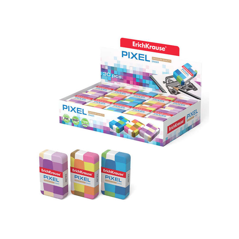 ErichKrause Pixel Goma de Borrar Suave de Forma Clasica 