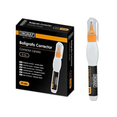 Ingraf Boligrafo Corrector 8ml Blanco Compatible - 9,87€