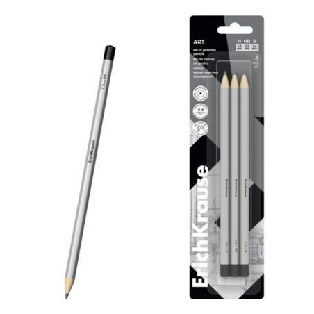 ErichKrause Art Pack de 3 Lapices de Grafito - 0,60€
