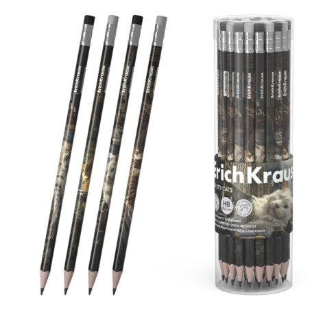ErichKrause Big City Cats Lapiz de Grafito con Goma de