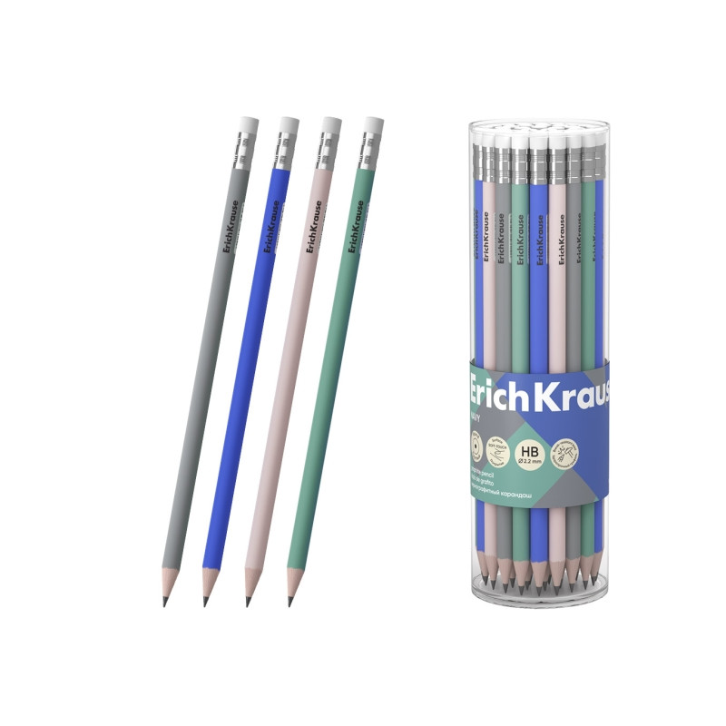 ErichKrause Navy Lapiz de Grafito con Goma de Borrar - 6,61€