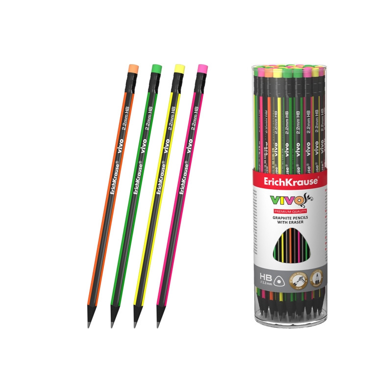 ErichKrause VIVO Lapiz de Grafito con Goma de Borrar - 6,61€
