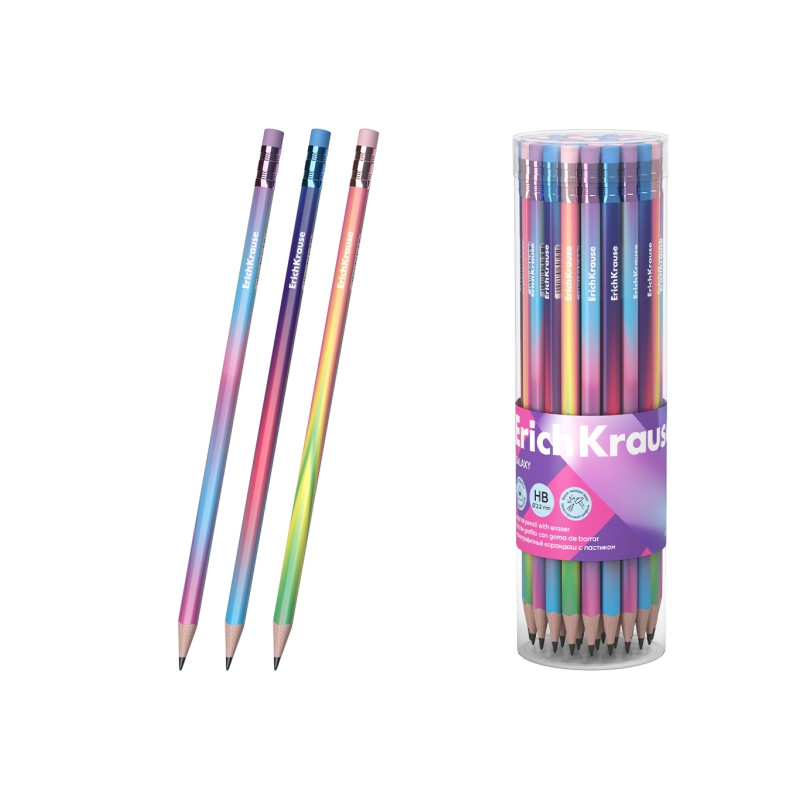ErichKrause Galaxy Lapiz de Grafito con Goma de Borrar 
