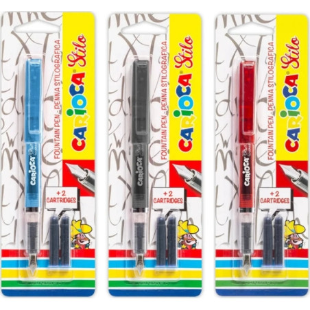 Cartucho de tinta Carioca Pack de 1 Pluma Estilografica + 2