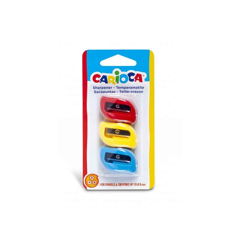 Carioca Pack 3 Sacapuntas de Colores con 1 Agujero - 0,24€