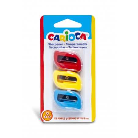 Carioca Pack 3 Sacapuntas de Colores con 1 Agujero - 0,24€