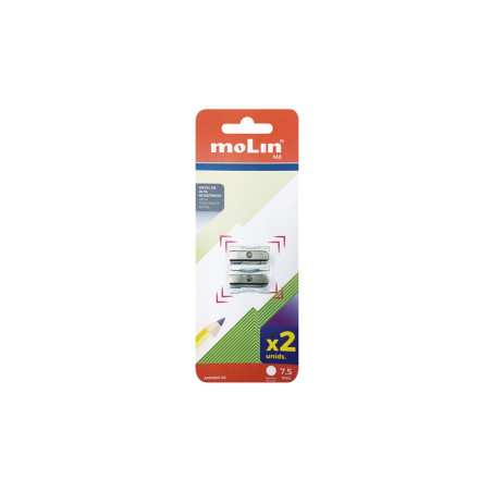 Molin Pack de 2 Afilalapices Metalicos de 1 Orificio para
