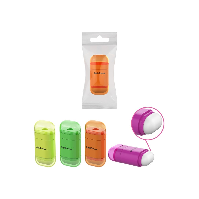 ErichKrause JOY Neon Sacapuntas con Contenedor - 0,79€