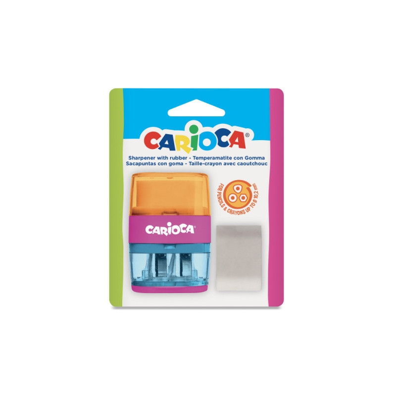 Carioca Sacapuntas de 2 Orificios con Goma y Deposito 
