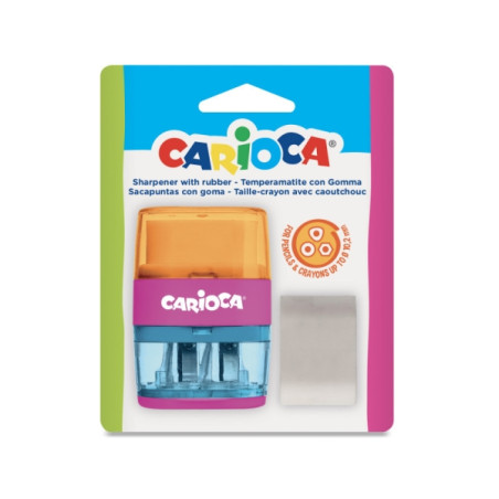 Carioca Sacapuntas de 2 Orificios con Goma y Deposito 