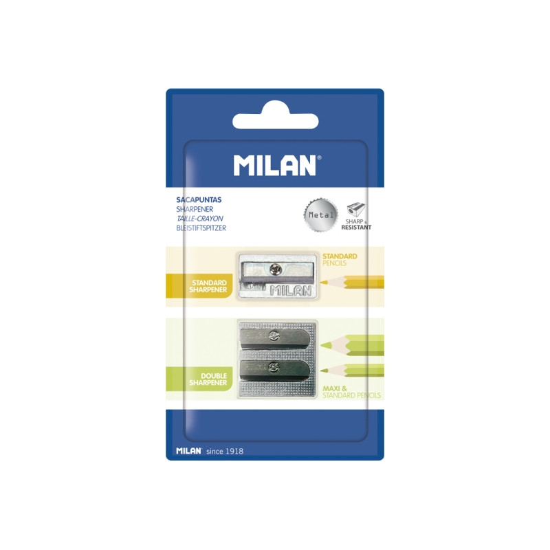 Milan Pack de 2 Sacapuntas de Aluminio Sin Deposito - 1,52€