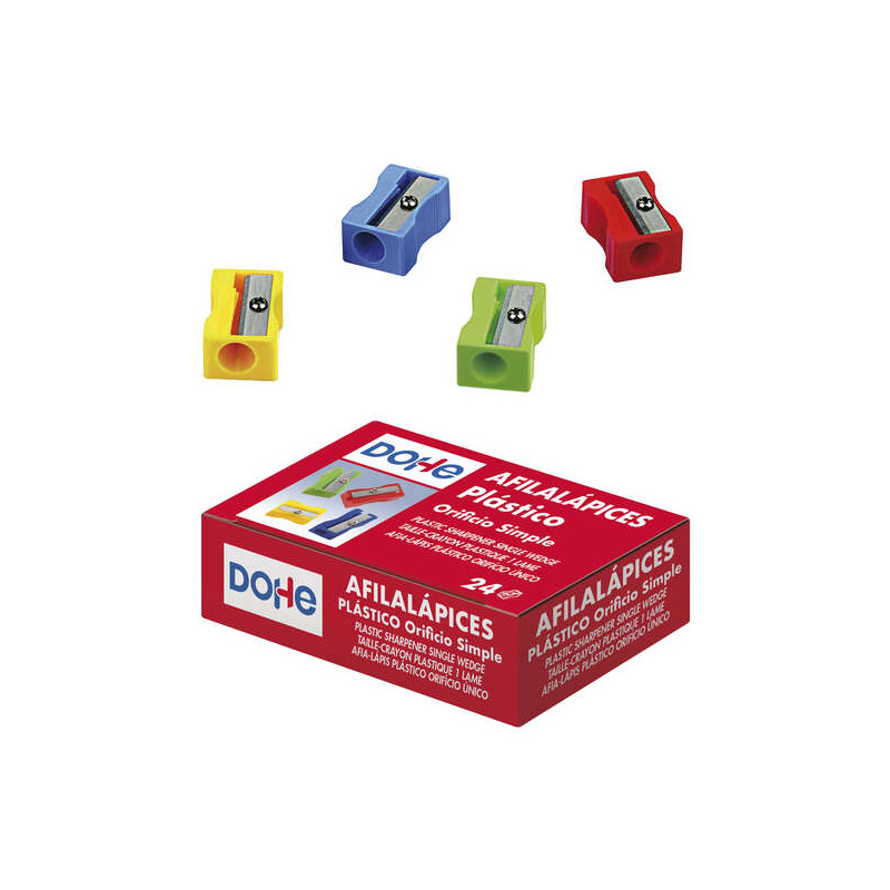 Dohe Caja de 24 Afilalapices de Plastico Resistente - 1,92€