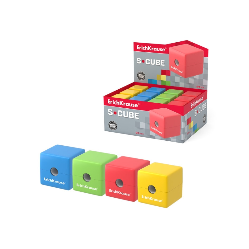 ErichKrause S-Cube Neon Expositor con 24 Sacapuntas con