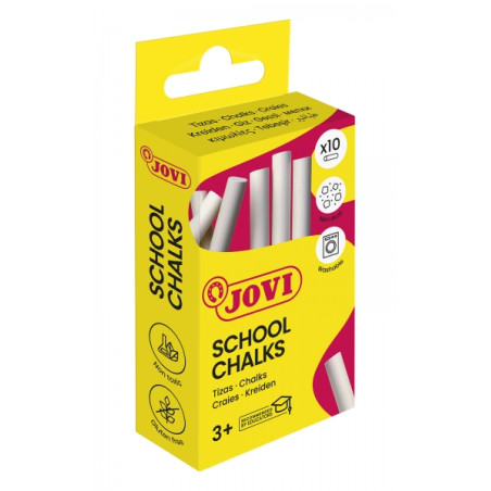Jovi School Chalks Caja con 10 Tizas Blancas