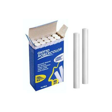 Giotto Robercolor Pack de 10 Tizas Redondas Blancas
