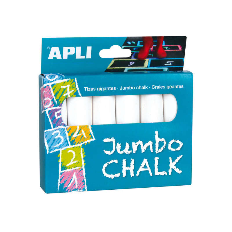Apli Pack de 6 Tizas Redondas Jumbo
