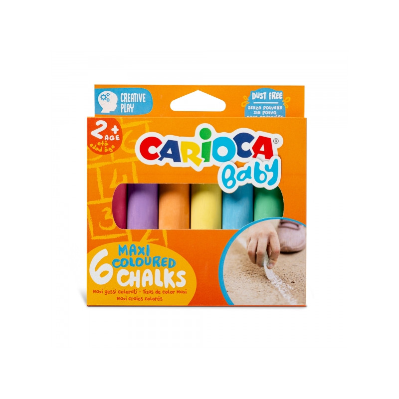 Carioca Tizas Maxi Multicolor Baby Pack de 6 Tizas