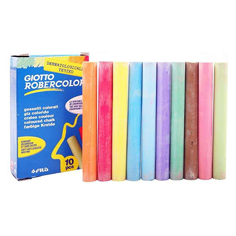 Giotto Robercolor Pack de 10 Tizas Redondas de Colores