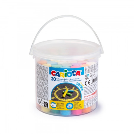 Carioca Pack de 20 Tizas Maxi Bote con Asa