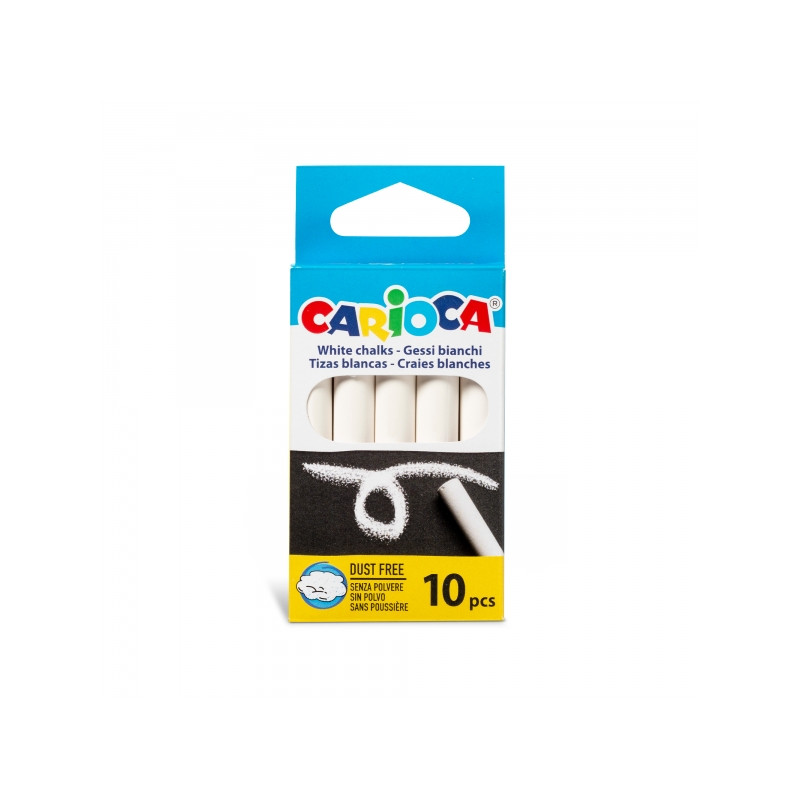 Carioca Pack de 10 Tizas Estandar Blanco