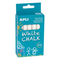 Apli Pack de 10 Tizas Blancas Redondas