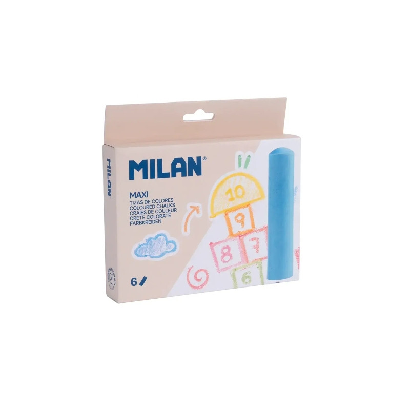 Milan Pack de 6 Tizas Redondas Maxi ø 2,4cm