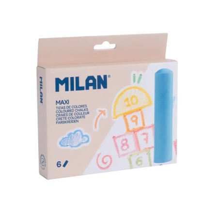 Milan Pack de 6 Tizas Redondas Maxi ø 2,4cm