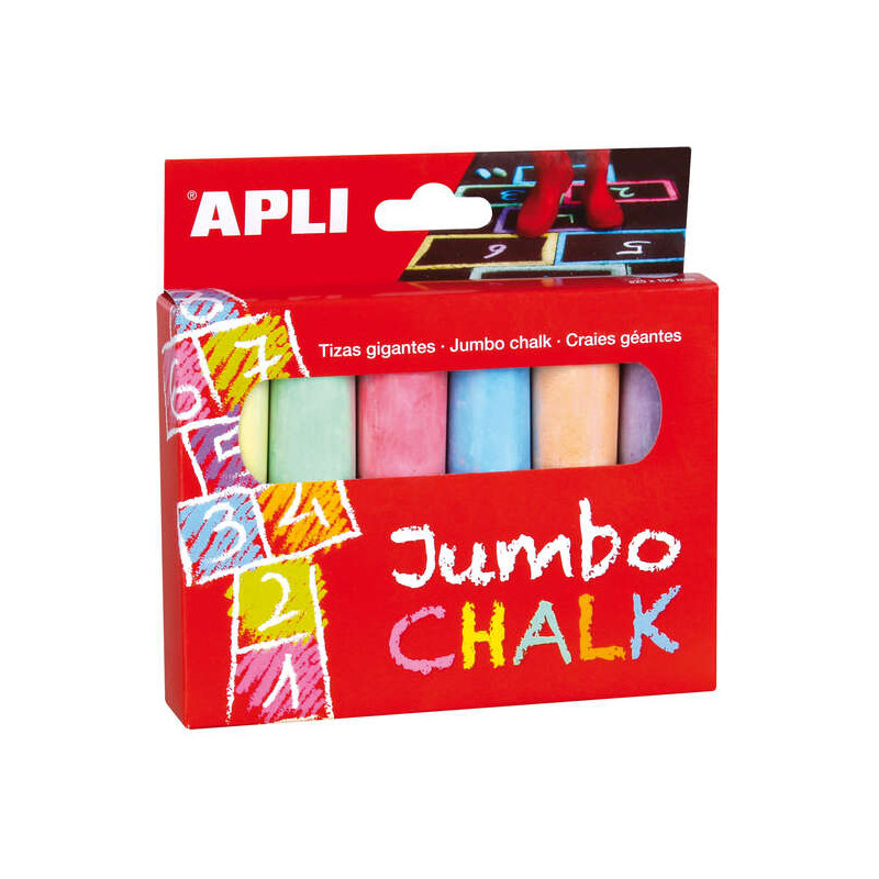 Apli Tizas Redondas Jumbo de Colores Surtidos