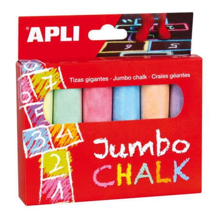 Apli Tizas Redondas Jumbo de Colores Surtidos