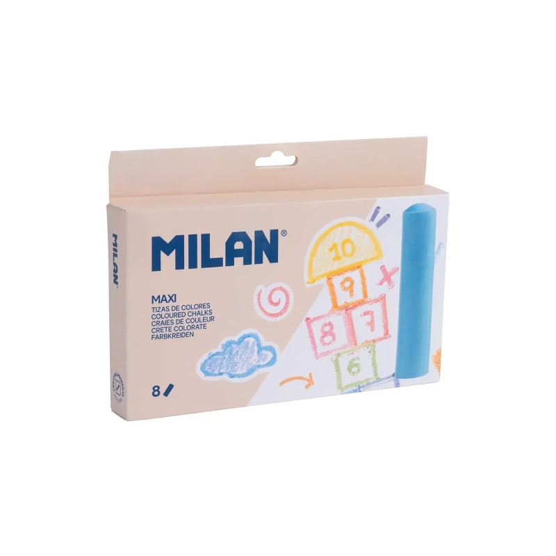 Milan Pack de 8 Tizas Redondas Maxi ø 2,4cm