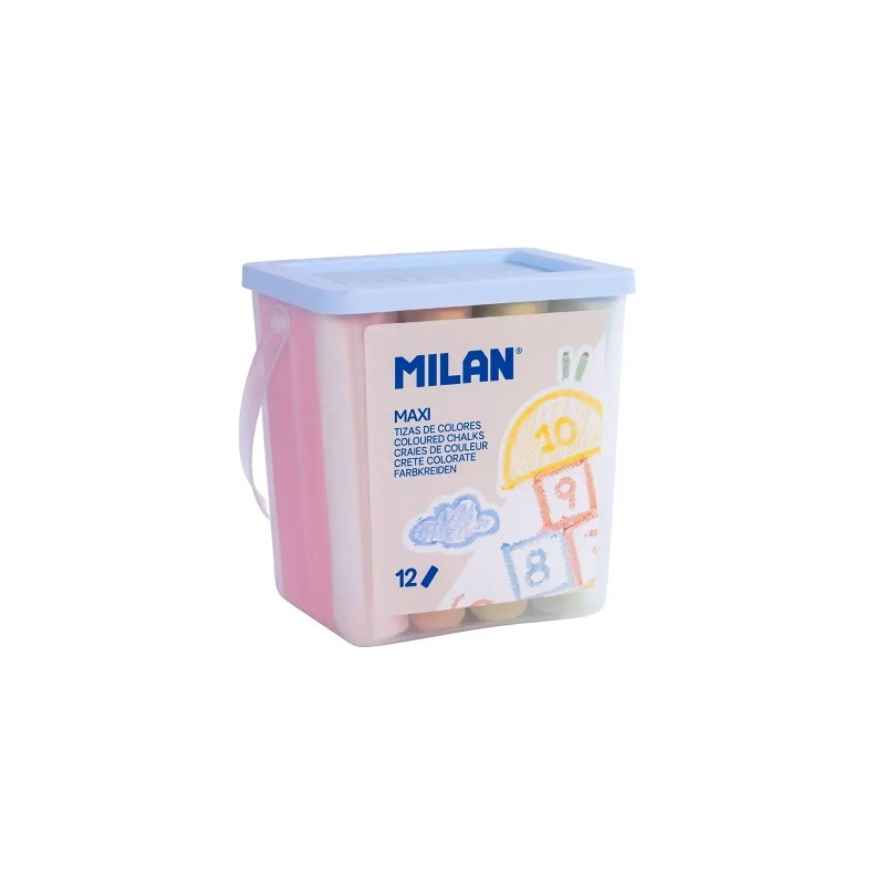 Milan Pack de 12 Tizas Redondas Maxi ø 2,4cm
