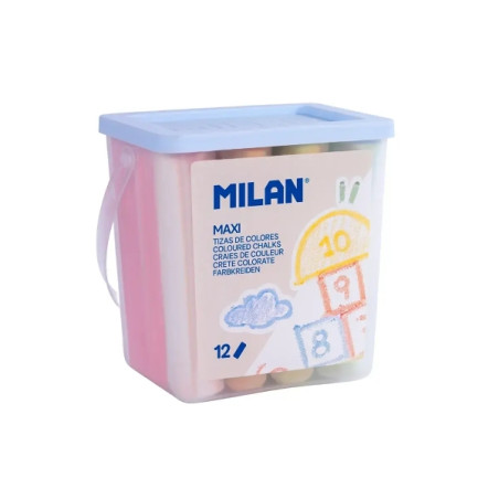 Milan Pack de 12 Tizas Redondas Maxi ø 2,4cm