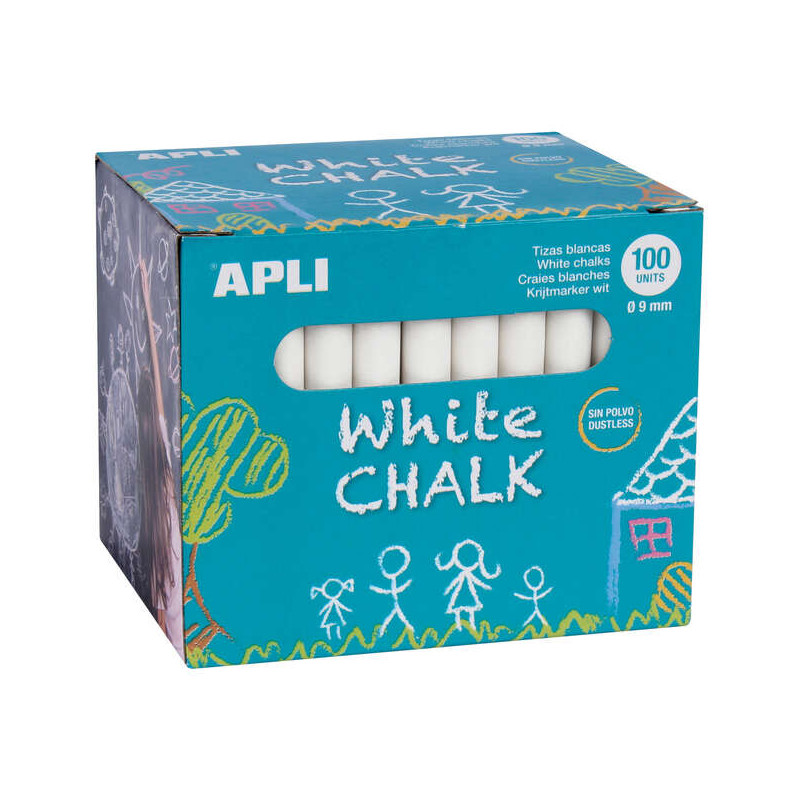 Apli Tizas Blancas Redondas