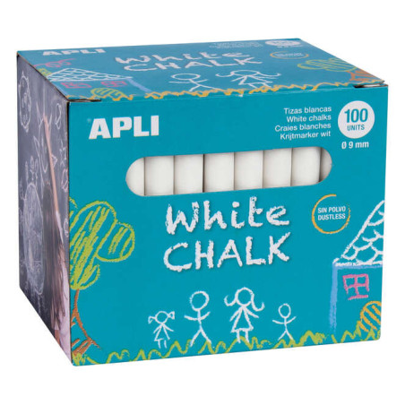 Apli Tizas Blancas Redondas