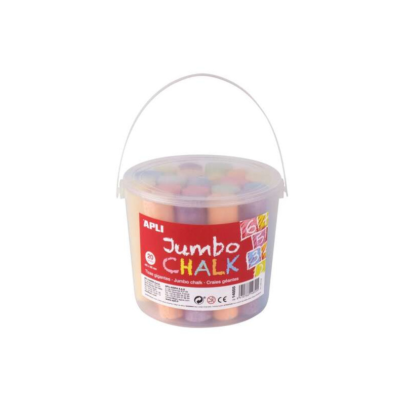 Apli Pack de 20 Tizas Jumbo Ø 25 x 105 mm