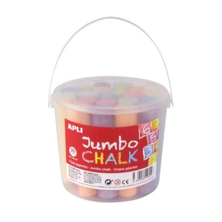 Apli Pack de 20 Tizas Jumbo Ø 25 x 105 mm