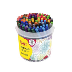 Jovi Felt Pens Bote con 120 Rotuladores Surtido Punta de 2mm - Tinta de Gran Fijacion - Capuchon