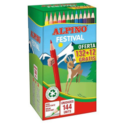 Alpino Festival Economy Pack de 144 Lapices Hexagonales de Colores