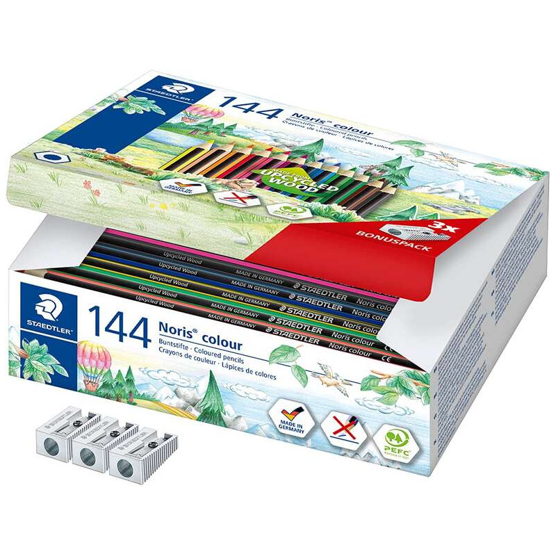 Staedtler Noris Colour 185 Pack de 144 Lapices Hexagonales de Colores