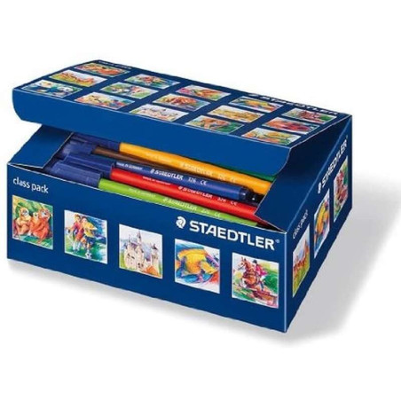 Staedtler Noris 326 Pack de 100 Rotuladores de Punta Fina Surtido Trazo 1mm Aprox - Tinta Base de