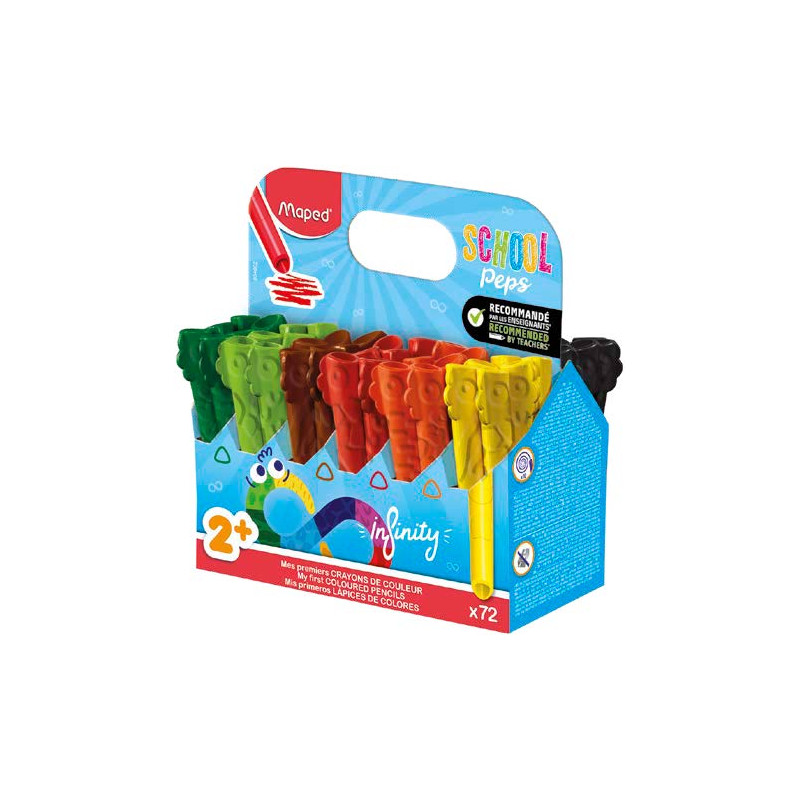 Maped Color`Peps Infinity Jumbo Pack de 72 Lapices de Colores de Larga Duracion