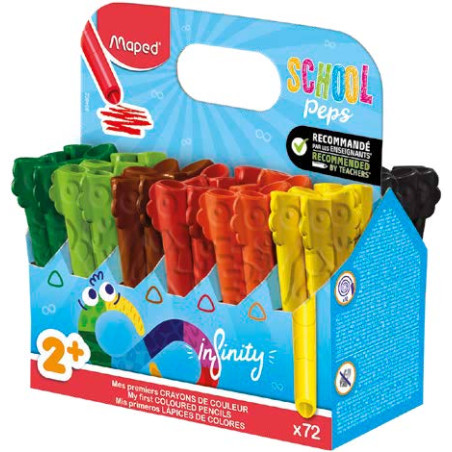 Maped Color`Peps Infinity Jumbo Pack de 72 Lapices de Colores de Larga Duracion