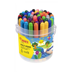 Jovi Felt Pens Bote de 48 Rotuladores Jumbo Surtido Punta de 3mm - Tinta de Gran Fijacion