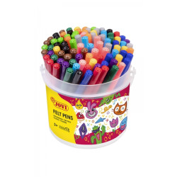 Jovi Felt Pens Bote de 96 Rotuladores Surtido Amplia Variedad de Tonos - Tinta de Gran Fijacion