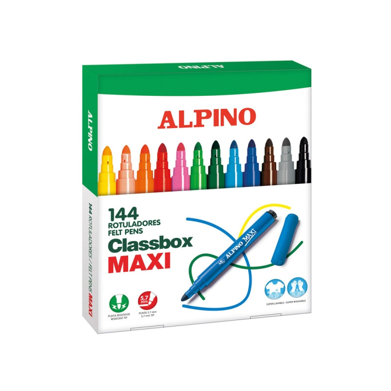 Alpino Maxi Pack Economy de 144 Rotuladores Gruesos