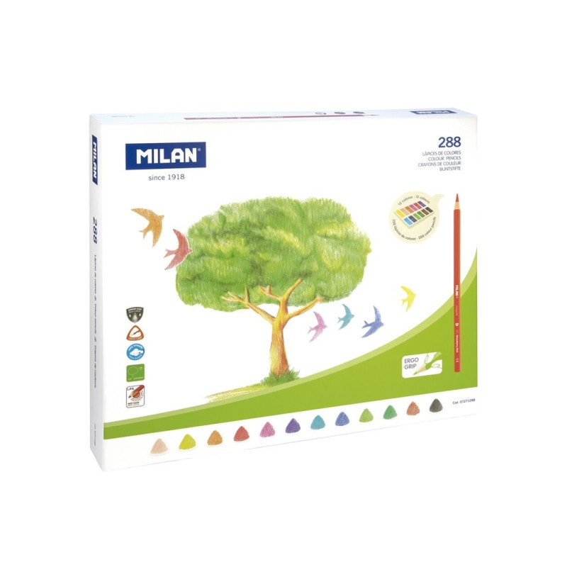 Milan Pack de 288 Lapices Triangulares de Colores