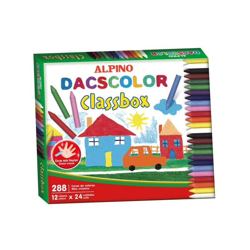 Alpino Dacscolor Economy Pack con 288 Ceras Semiblandas de Colores