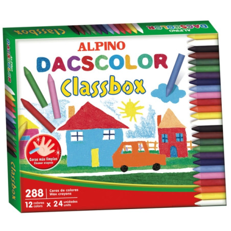 Alpino Dacscolor Economy Pack con 288 Ceras Semiblandas de Colores