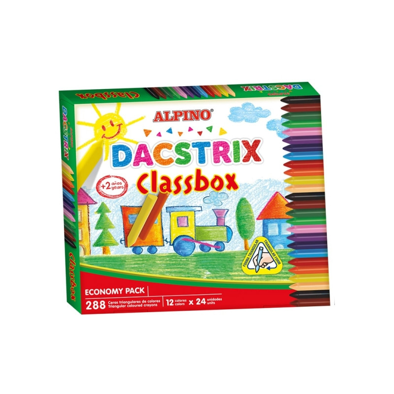 Alpino Dacstrix Economy Pack de 288 Ceras Semiblandas de Colores
